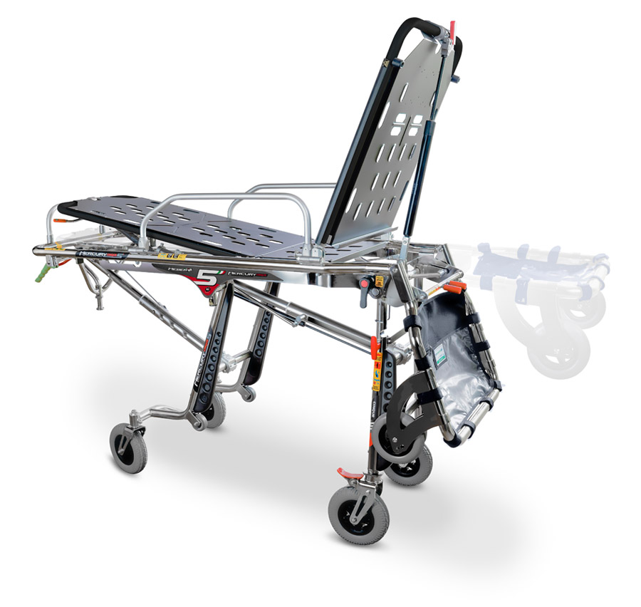 Mercury Cinque, 5 levels self-loading stretcher with folding front trolley